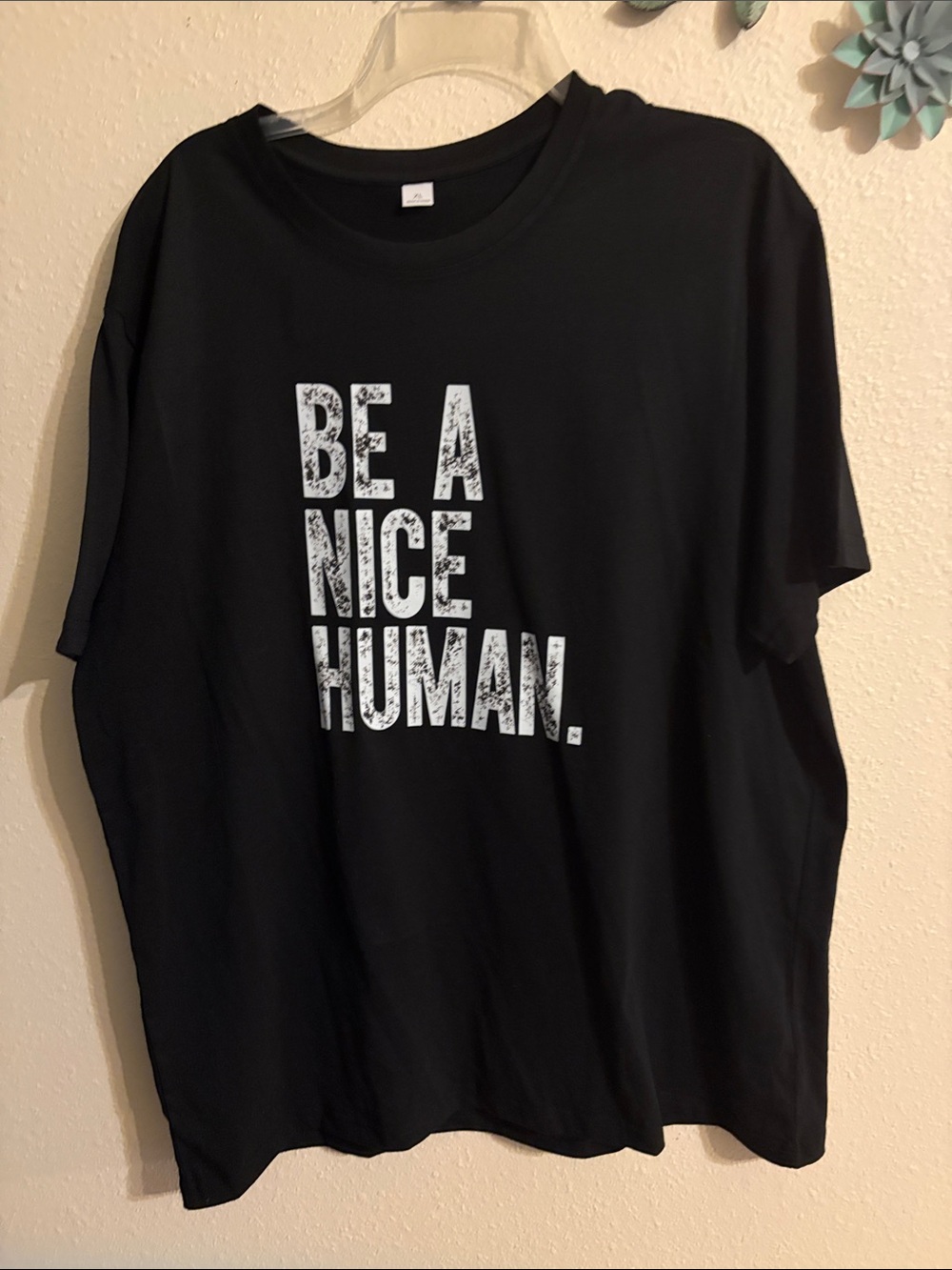 Be A Nice Human Black Graphic Tee - Unbranded